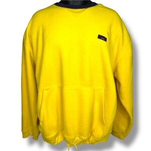 VTG Y2K Tommy Hilfiger 2000s Tommy Jeans Fleece Yellow Pullover Sweater XL